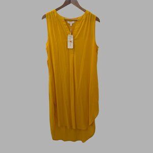 Yellow Sleeveless, High-Low Hem Midi Dress NWT